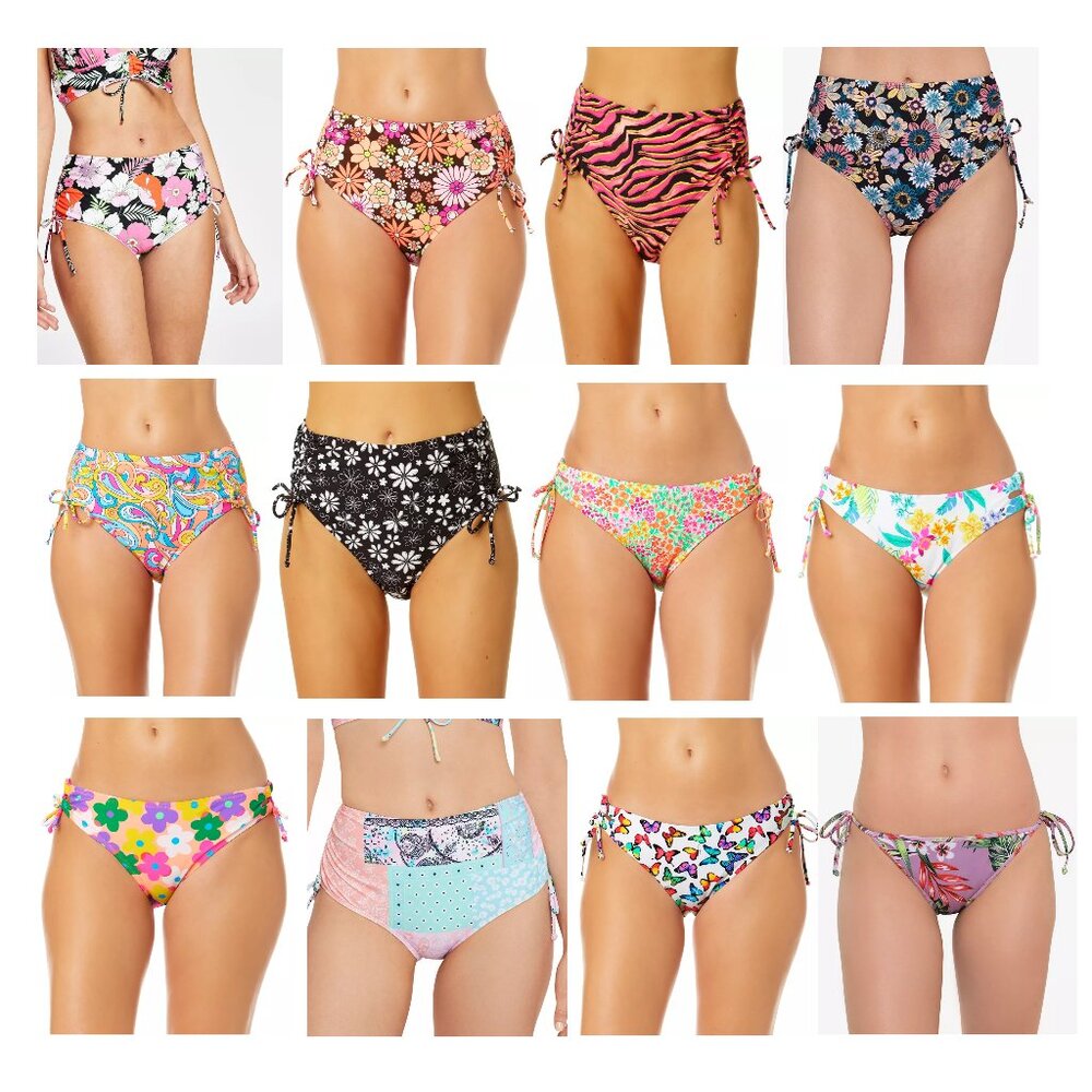 NWT Salt + Cove Juniors' Side Cinched Side Tie Bikini Bottoms XS-XL $50 12HL461